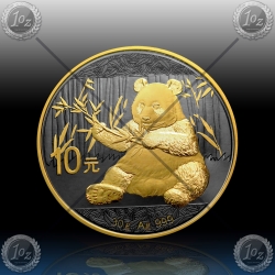 1oz KITAJSKA "Panda" 2017 (Black Rhodium + Gold)